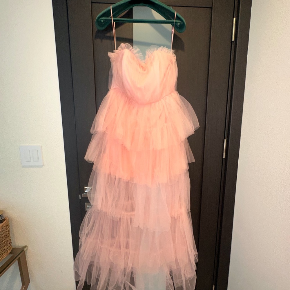 Blush Pink Ruffle Dress! Bridal Shower Dress Gem